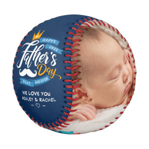 Pelota De Béisbol La tipografía azul de la Marina Feliz Día del Padr