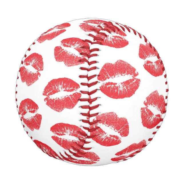Pelota De Béisbol Labios Rojos, Patrón De Labios, Labios Rojos, Beso (Angular)