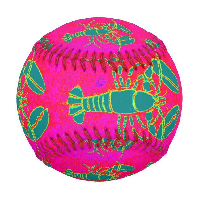 Pelota De Béisbol langostas verdes Thunder_Cove rosa (Anverso)