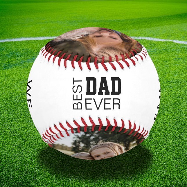 Pelota De Béisbol Las mejores fotos personalizadas de papá (Create your own personalized Best Dad Baseball by MINTIC DESIGN STUDIO)