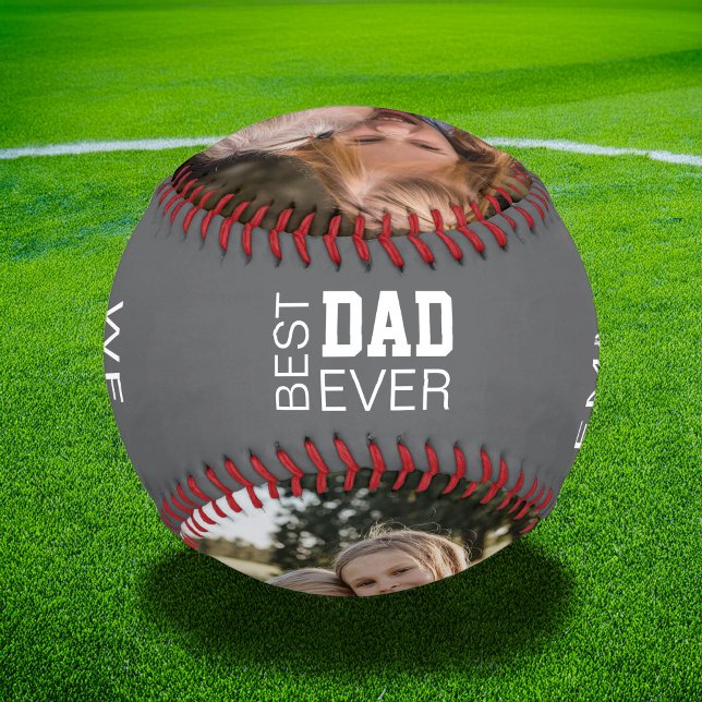 Pelota De Béisbol Las mejores fotos personalizadas de papá (Create your own custom photos Best Dad Baseball Gift by MINTIC DESIGN STUDIO)