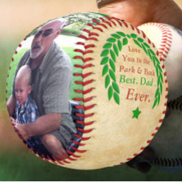 Pelota De Béisbol Laurel Wreath tu foto mejor papá de béisbol