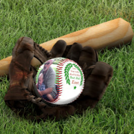 Pelota De Béisbol Laurel Wreath tu foto mejor papá de béisbol