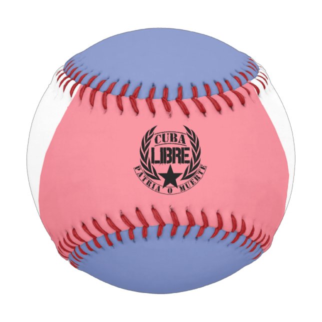 Pelota De Béisbol Laureles de Cuba Libre Motto (Anverso)