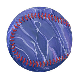 Pelota De Béisbol Lavender Marble azul Acrílico Resumen