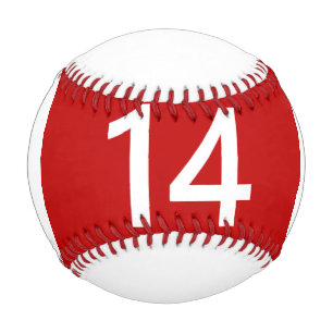 Pelota De Béisbol Legendario Nº 14 en rojo y blanco
