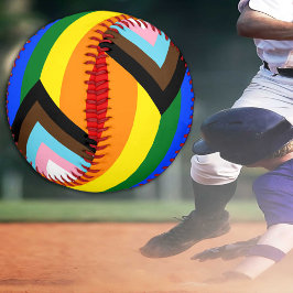 Pelota De Béisbol LGBTQ & Orgullo - Bandera del progreso del arco ir
