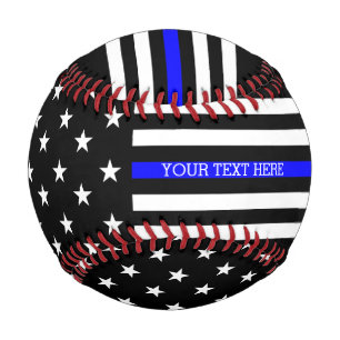 Pelota De Béisbol Línea Azul delgada - Personalizado personalizado d