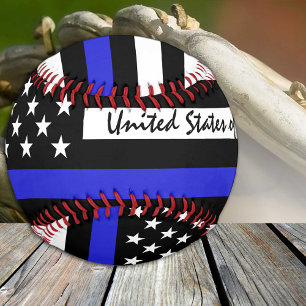 Pelota De Béisbol Línea Azul delgada y oficial de la policía de la b
