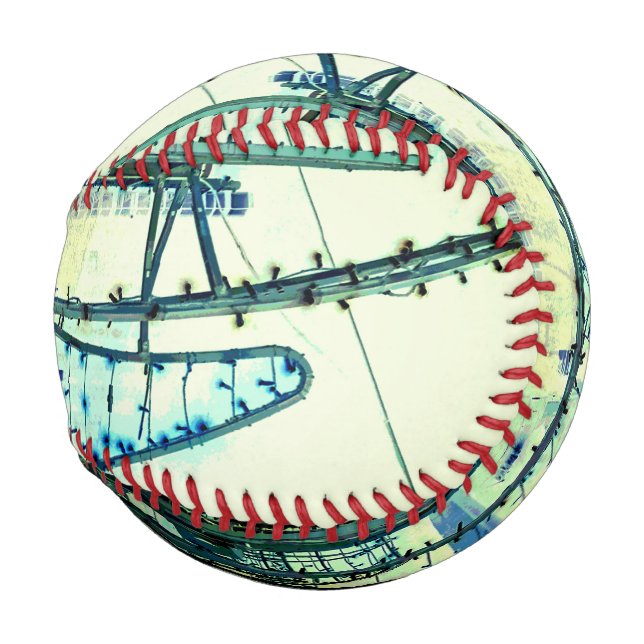 Pelota De Béisbol Líneas curvadas azules (Anverso derecho)