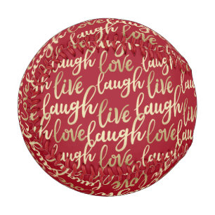 Pelota De Béisbol Live Lauder Love Faux Gold Lettering