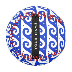 Pelota De Béisbol Llave de malandrina griega, llave de ola, azul, tu
