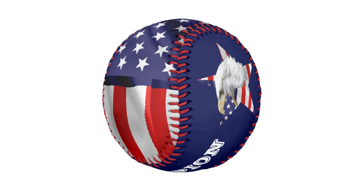 Pelota De Béisbol Llorando águila calva, la bandera estadounidense, |  