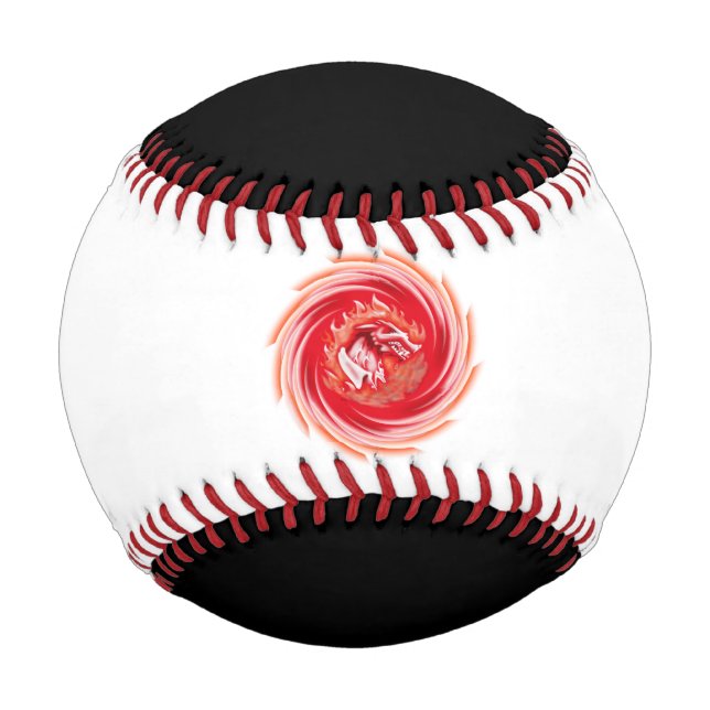 Pelota De Béisbol Lobo salvaje Azotado de béisbol blanco y negro (Anverso)