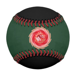 Pelota De Béisbol Lobo salvaje remolcador de béisbol verde y negro