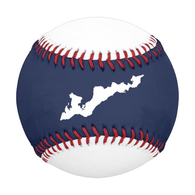 Pelota De Béisbol Logo de la isla de pescadores clásica Béisbol - Bl (Anverso)