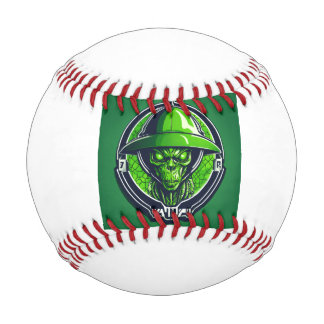 Pelota De Béisbol Logo deportivo con un alien verde