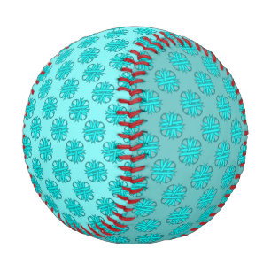Pelota De Béisbol Lt Blue/Verde azulada Clover Ribbon por Kenneth Yo