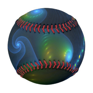 Pelota De Béisbol Luces de fantasía Resumen Fractal amarillo verde a