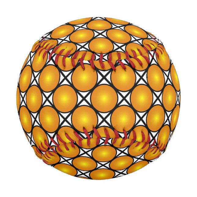 Pelota De Béisbol Luminosos puntos dorados Patrón de Entramado Blanc (Anverso)