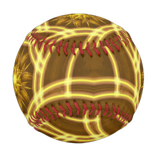 Pelota De Béisbol “Luminous Star Portal – Symmetrical Golden Fractal