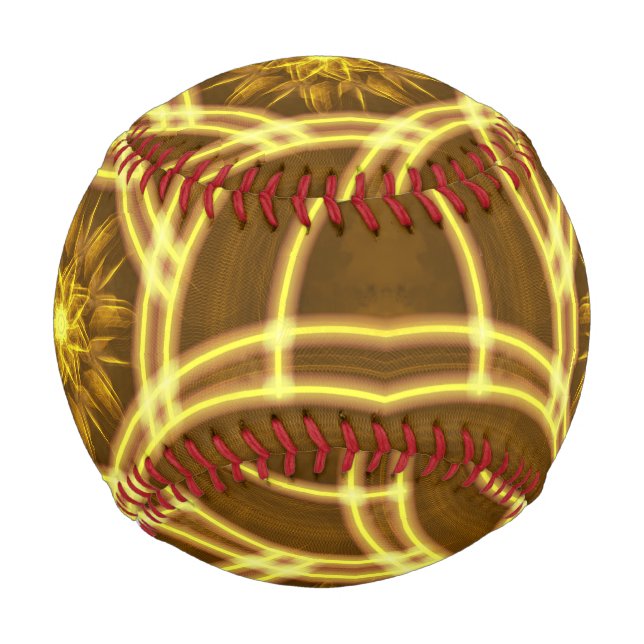 Pelota De Béisbol “Luminous Star Portal – Symmetrical Golden Fractal (Anverso)