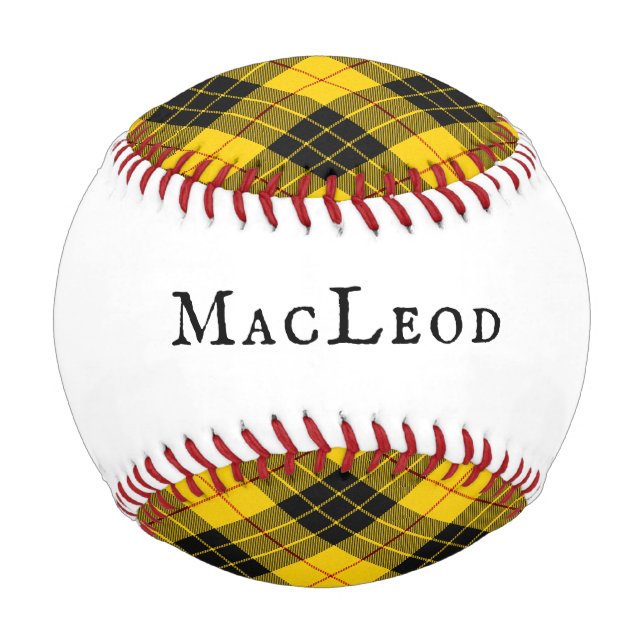 Pelota De Béisbol MacLeod Tartan Plaid Clan Scottish (Reverso)