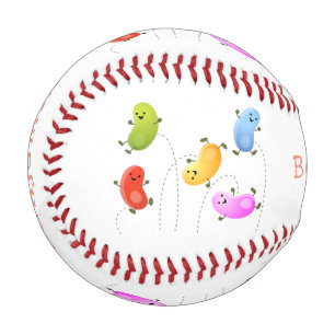 Pelota De Béisbol Malas judías felices saltando ilustracion personal