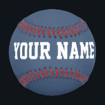 Pelota De Béisbol Man Birthday gift idea custom name text navy blue<br><div class="desc">Create your unique Man Birthday gift masculine navy blue custom name text Baseball adding your own personalized name, year, slogan, message or any text. Customizable cute baseball gift game for boy, boyfriend, dad, grandpa, cheerleaders, teen, teenager, baby boy, players, teammates, fans. Choose your favourite team and use any background color....</div>