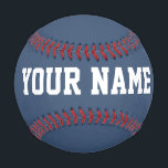 Pelota De Béisbol Man Birthday gift idea custom name text navy blue<br><div class="desc">Create your unique Man Birthday gift masculine navy blue custom name text Baseball adding your own personalized name, year, slogan, message or any text. Customizable cute baseball gift game for boy, boyfriend, dad, grandpa, cheerleaders, teen, teenager, baby boy, players, teammates, fans. Choose your favourite team and use any background color....</div>