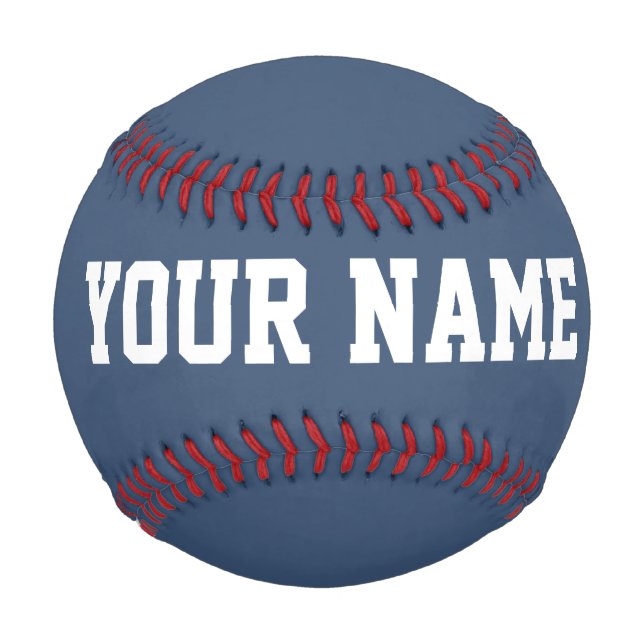 Pelota De Béisbol Man Birthday gift idea custom name text navy blue (Anverso)