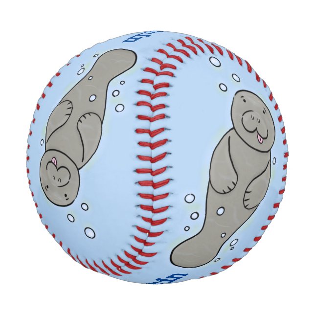 Pelota De Béisbol Manatí de bebé con ilustracion de burbujas (Angular)