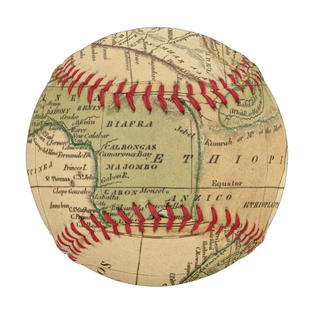 Pelota De Béisbol Mapa de África de Worcester (Anverso)