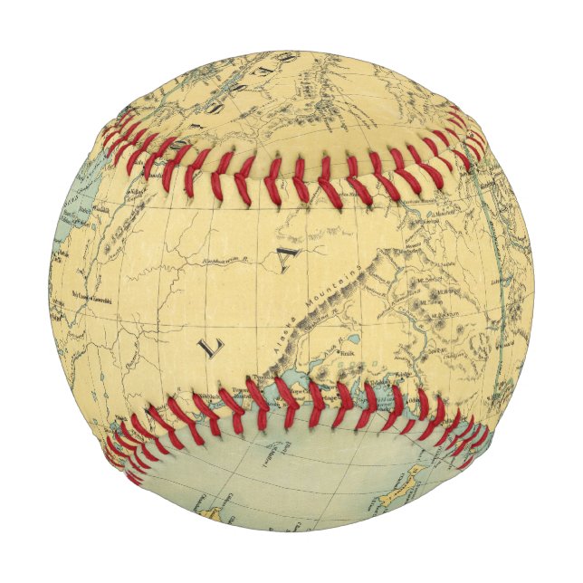 Pelota De Béisbol Mapa De Alaska (Anverso)