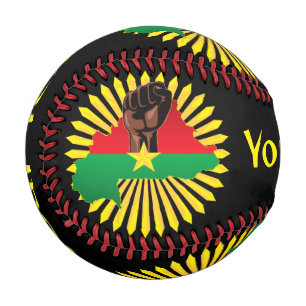 Pelota De Béisbol Mapa de Burkina, bandera y puño de la revolución
