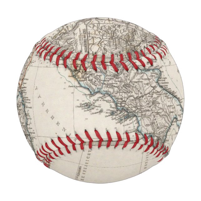 Pelota De Béisbol Mapa de Italia de Stieler (Anverso)