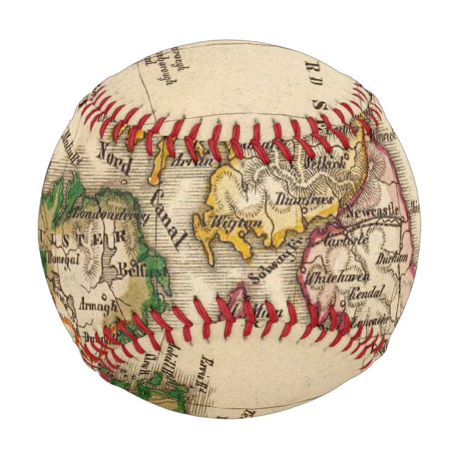 Pelota De Béisbol Mapa de las Islas Británicas (Anverso)
