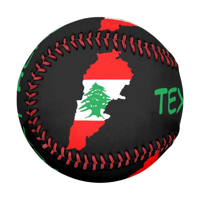 Pelota De Béisbol Mapa de Líbano con Bandera (Anverso izquierdo)