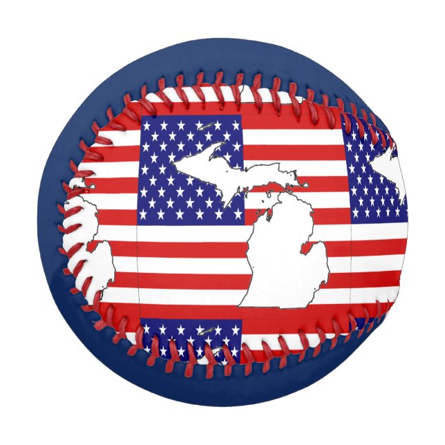 PELOTA DE BÉISBOL MAPA DE MICHIGAN (Anverso izquierdo)