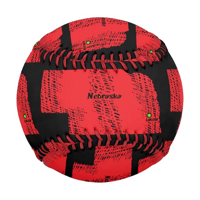 PELOTA DE BÉISBOL MAPA DE NEBRASKA (Anverso)