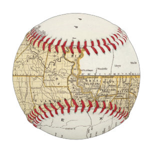 Pelota De Béisbol Mapa del Atlas de Louisiana