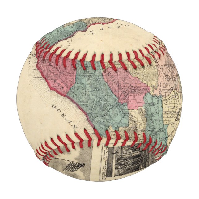 Pelota De Béisbol Mapa del condado de Sonoma, California (Anverso)