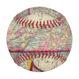 Pelota De Béisbol Mapa del Condado de Virginia y Carolina del Norte