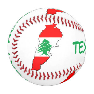 Pelota De Béisbol Mapa del Líbano con bandera