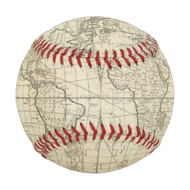 Pelota De Béisbol Mapa del mundo 2 (Anverso)