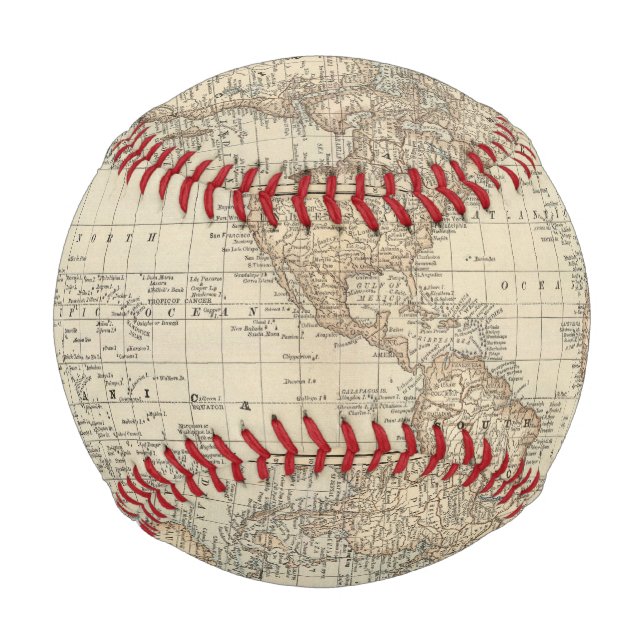 Pelota De Béisbol Mapa del mundo 2 2 (Anverso)