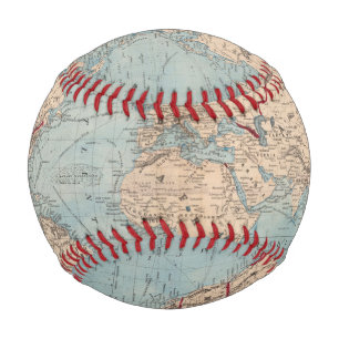 Pelota De Béisbol Mapa del mundo sobre la proyección de Mercator