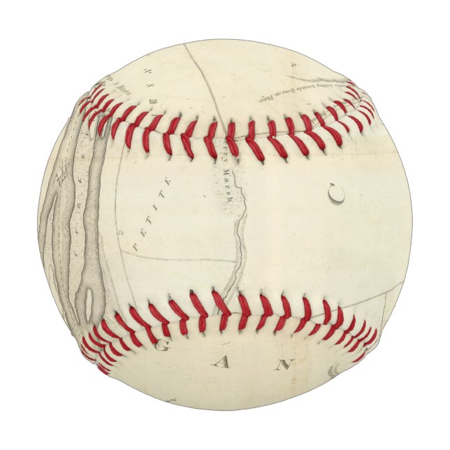Pelota De Béisbol Mapa del río Detroit (Anverso)