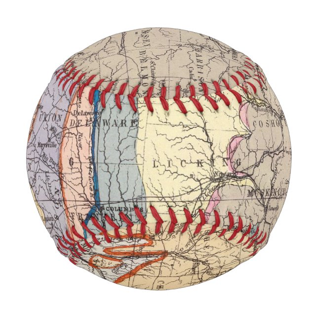 Pelota De Béisbol Mapa geológico de Ohio (Anverso)