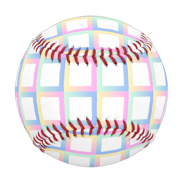 Pelota De Béisbol Marcos de patrones de gradiente simétricos blancos (Anverso)